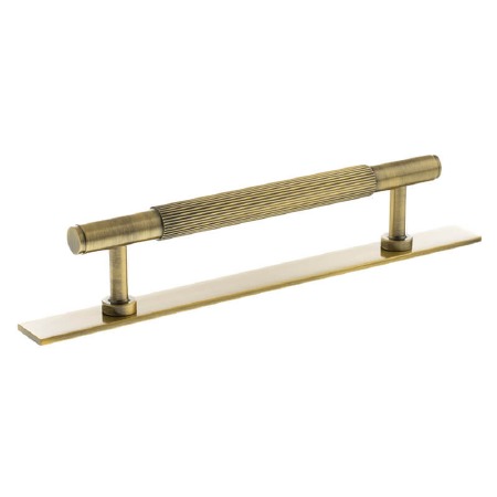 Battersea Linear Cabinet Pull with Backplate 128mm Antique Brass