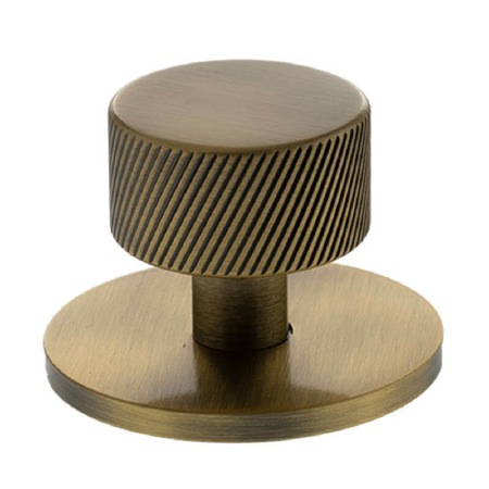 Paddington Spiral Cabinet Knob with Backplate 32mm Antique Brass