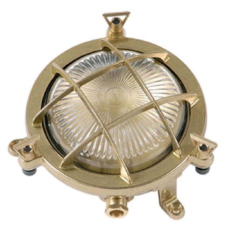 Mini Porthole Round Outdoor Bulkhead Light Raw Brass