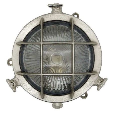 Mini Porthole Round Outdoor Bulkhead Light Satin Nickel