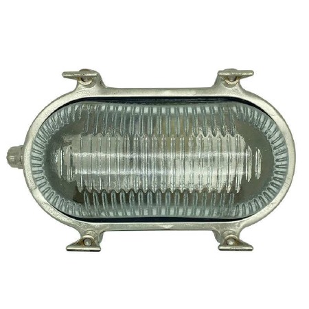 Mini Oval Outdoor Bulkhead Light Satin Nickel