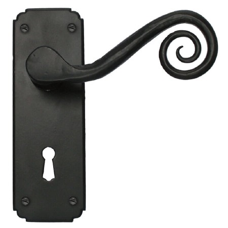 From The Anvil Monkeytail Door Lock Handles Black