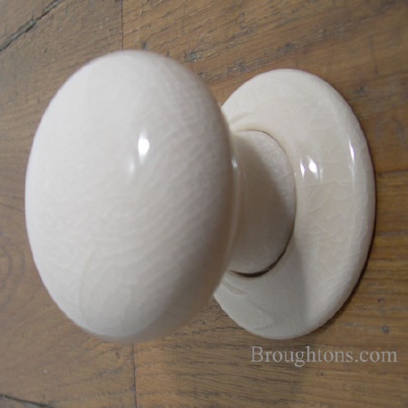 Porcelain Door Knobs Cream Crackle