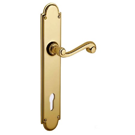 Victorian Constable Multipoint Lock Handles Polished Brass Unlacquered