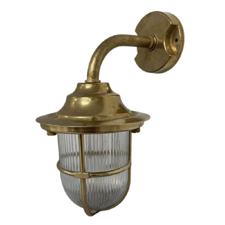 Navigator Caged Wall Lantern Raw Brass