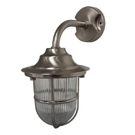 Navigator Caged Wall Lantern Satin Nickel