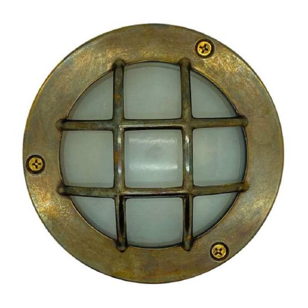 Compact Navigator Bulkhead Light Antique Brass