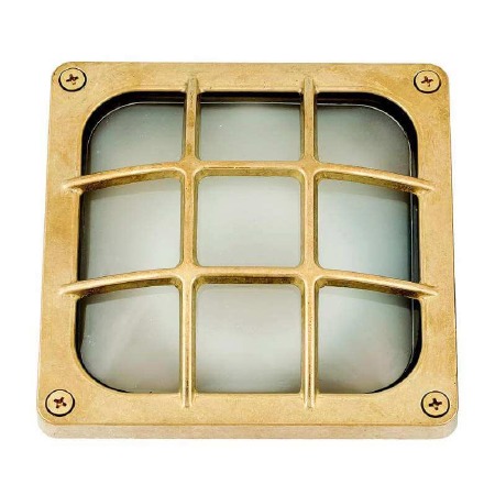 Navigator Square Bulkhead Light Raw Brass