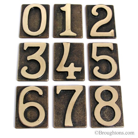 Number 0 for Plaque Antique Brass Lacquered