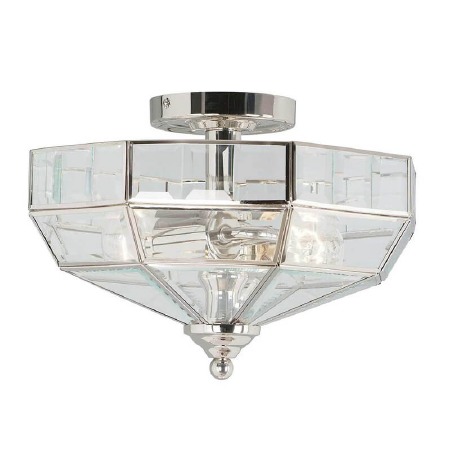 Elstead Old Park Flush Ceiling Light Nickel - Broughtons Lighting ...