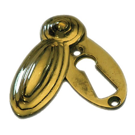 Oval Covered Escutcheon Brass