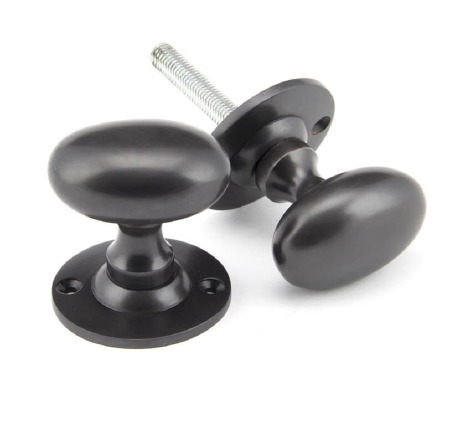 From The Anvil Oval Mortice/Rim Door Knob Set Aged Bronze
