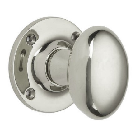 Croft Oval Mortice Knob 60mm Polished Nickel
