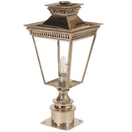Pagoda Short Pedestal Lantern Nickel