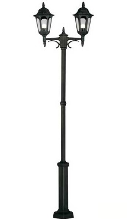 Elstead Parish Twin Lamp Post Black