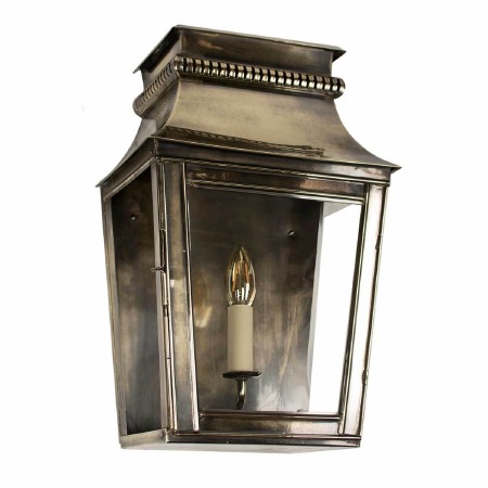 Parisienne Flush Outdoor Wall Light Small - Renovated Brass