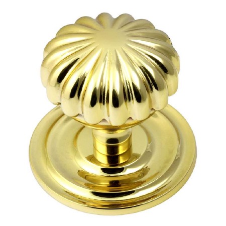 Peel Centre Door Knob Polished Brass