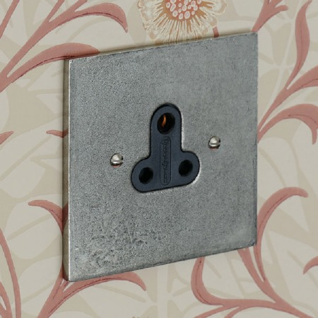 Pewter Lighting Socket Round Pin 5A