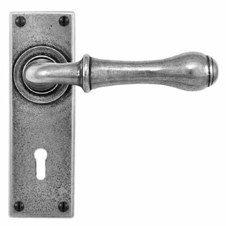 Finesse Derwent Door Handles Lock Plate FD065 Solid Pewter