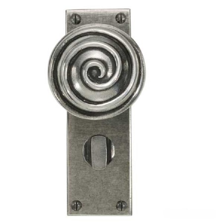 Finesse Swirl Bathroom Door Knobs FD035 Solid Pewter