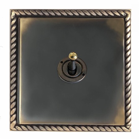 Georgian Dolly Switch 1 Gang Dark Antique Relief