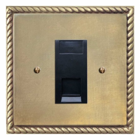 Georgian Telephone Socket Secondary Antique Satin Brass