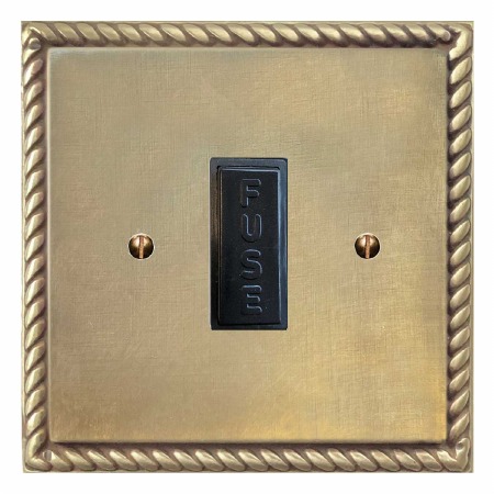 Georgian Fused Spur Connection Unit 13 Amp Antique Satin Brass