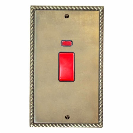 Georgian Vertical Cooker Switch Antique Satin Brass