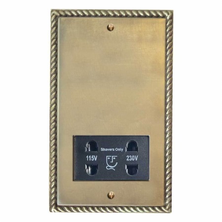 Georgian Shaver Socket Antique Satin Brass