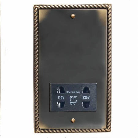 Georgian Shaver Socket Dark Antique Relief