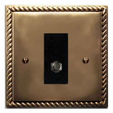 Georgian Satellite Socket Hand Aged Brass