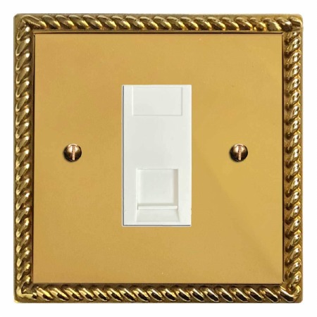 Georgian RJ45 Socket CAT 5 Polished Brass Lacquered