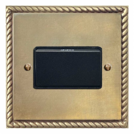 Georgian Triple Pole Fan Isolator Antique Satin Brass