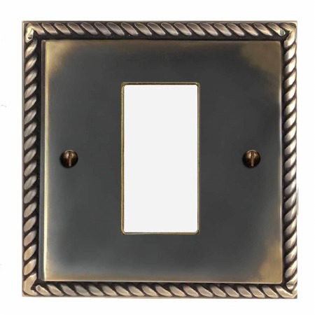 Georgian Plate for Modular Electrical Components 50x25mm Dark Antique Relief
