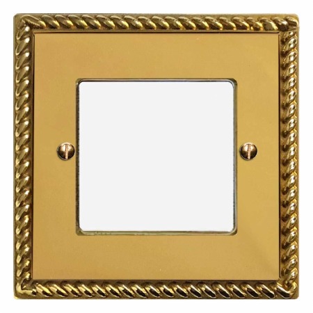 Georgian Plate for Modular Electrical Components 50x50mm Polished Brass Unlacquered