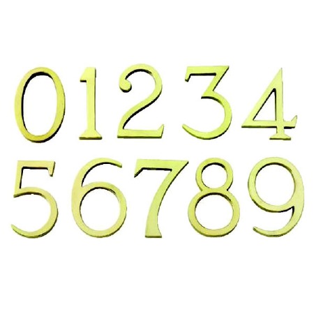 fix lacquered 101mm polished numbers brass