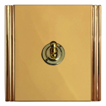 Plaza Dolly Switch 1 Gang Polished Brass Unlacquered