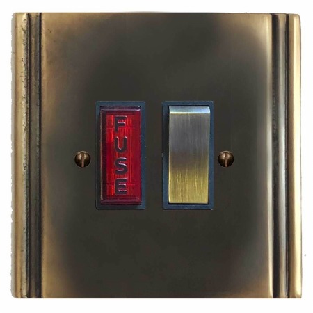 Plaza Switched Fused Spur Illuminated Dark Antique Relief