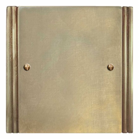 Plaza Single Blank Plate Antique Satin Brass
