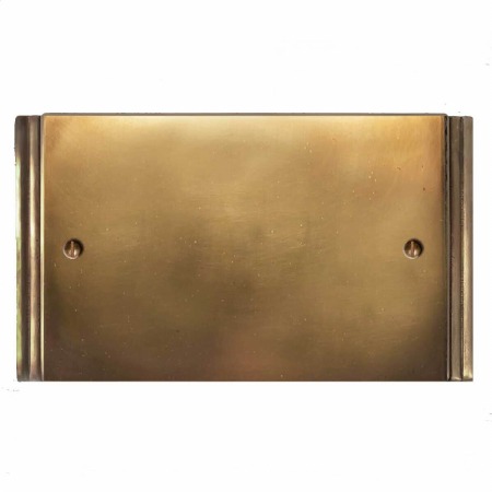 Plaza Double Blank Plate Hand Aged Brass