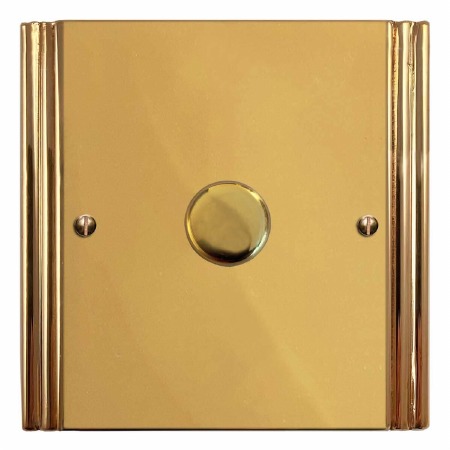 Plaza Dimmer Switch 1 Gang Polished Brass Unlacquered