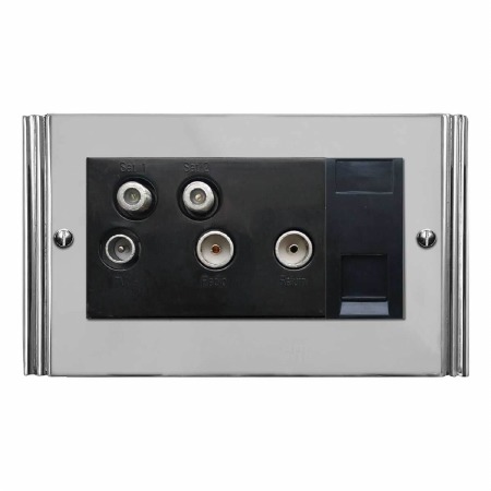 Plaza Sky+ Socket Polished Chrome & Black Trim