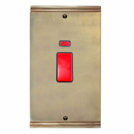 Plaza Vertical Cooker Switch Antique Satin Brass