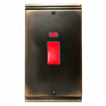Plaza Vertical Cooker Switch Dark Antique Relief