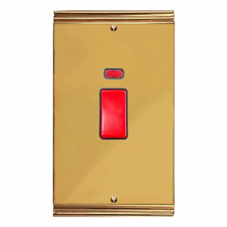 Plaza Vertical Cooker Switch Polished Brass Unlacquered