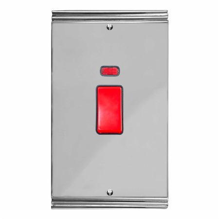 Plaza Vertical Cooker Switch Polished Chrome & Black Trim