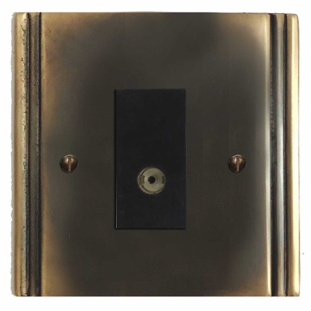 Plaza TV Socket Outlet Dark Antique Relief