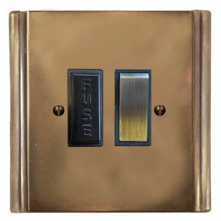 Plaza Switched Fused Spur Hand Aged Brass