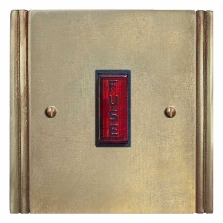 Plaza Fused Spur Connection Unit Illuminated Indicator Antique Satin Brass