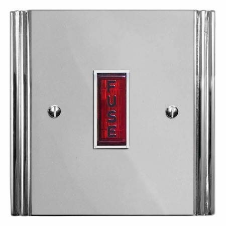 Plaza Fused Spur Connection Unit Illuminated Indicator Polished Chrome & White Trim